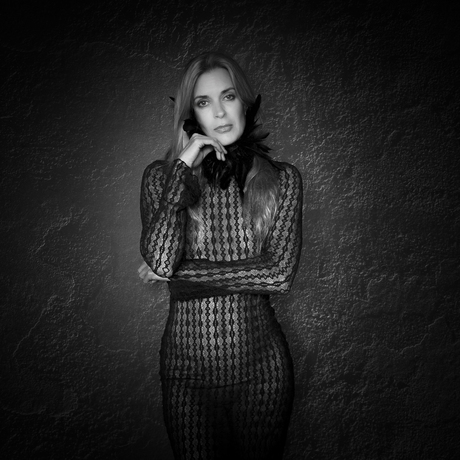 Zwart wit portret bij daglicht