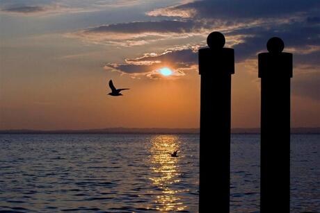 zonsondergang aan het Garda meer.