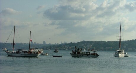 Bosphorus yachts view