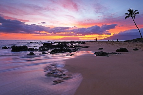 Zonsondergang op het strand