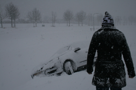 autopech in de winter