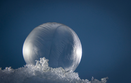 Bevroren zeepbel