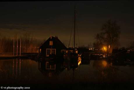 Boathouse in the dark