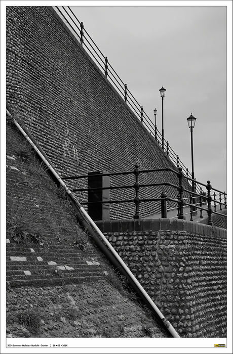 Black & White Stairs to the Northsea Beach stairs at Cromer