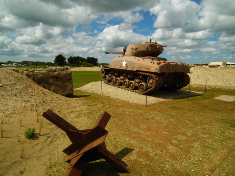 Sherman in action on Utah beach...