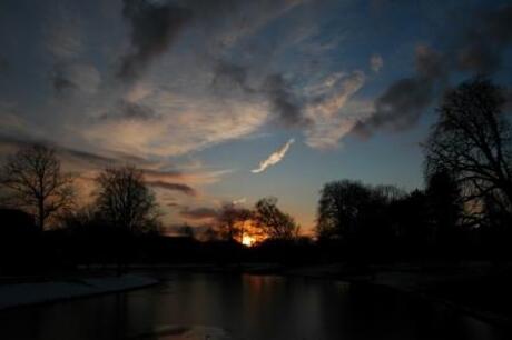 Zonsondergang in de stad