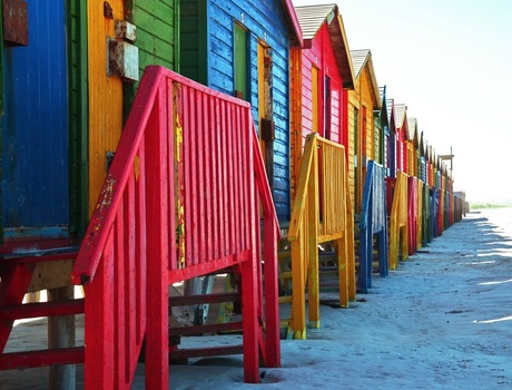 Kleurrijke strandhuisjes Curaçao