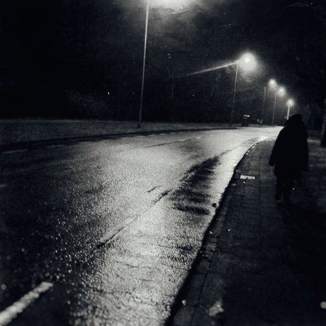 lonely walk in the black