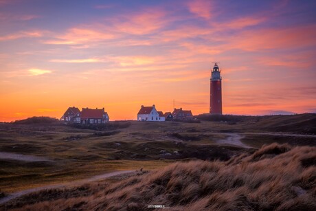 Texel net na zonsondergang.