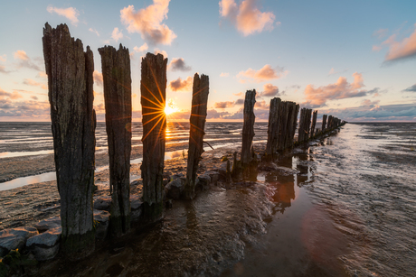 Zonsondergang Waddenzee 