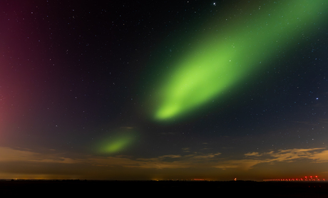 Noorderlicht boven Oostvaardersplassen 
