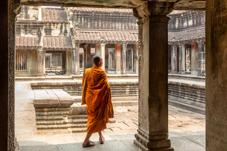 Monnik in Angkor Wat