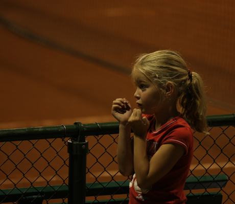 Spanning bij tenniswedstrijd