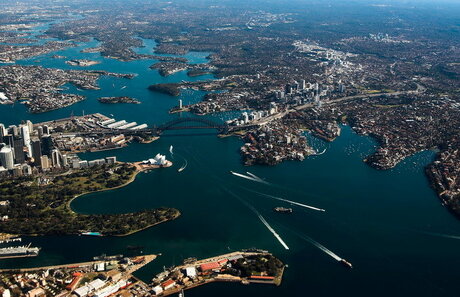 Sydney harbour uit de lucht
