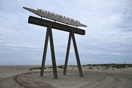 De man die de boot zag in de lucht