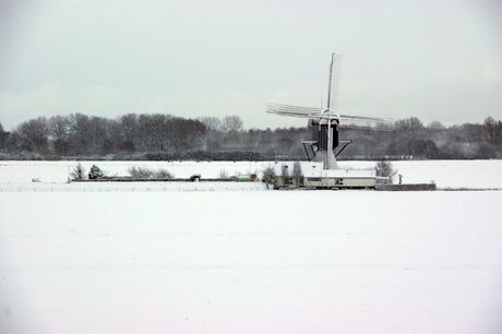 Wipmolen in de sneeuw