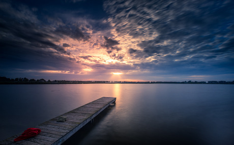 Badlakens op steiger