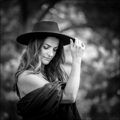 Buitenportret zwart-wit