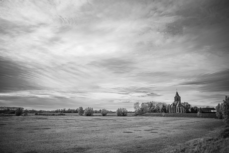 Landschap met kerk
