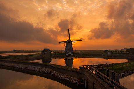 Molen zonsondergang