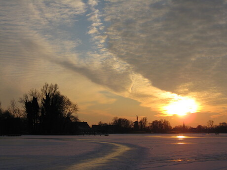 Zonsondergang Langweer