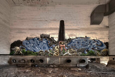 graffiti verlaten fabrieksgebouw Duitsland