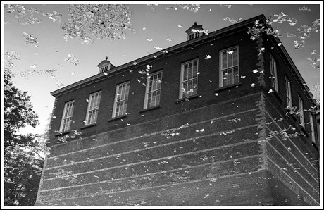 Spiegeling gebouw maar dan omgedraaid