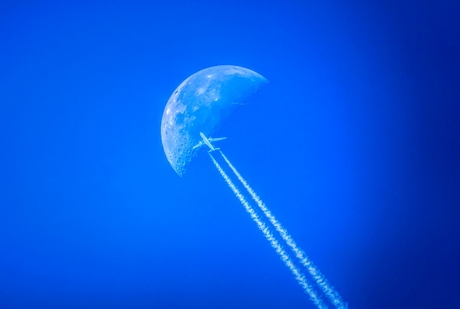 Flying thru the moon.