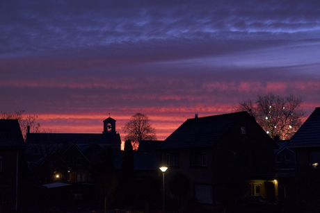 Kerk van De Horst in de vroege ochtend.