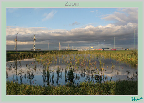 Landschap tussen de snelwegen