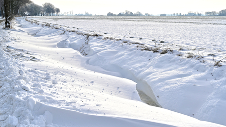 Sneeuwjacht in Uithuizen