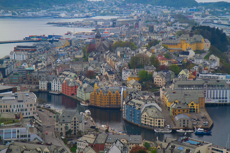 Uitzicht op Ålesund, Noorwegen