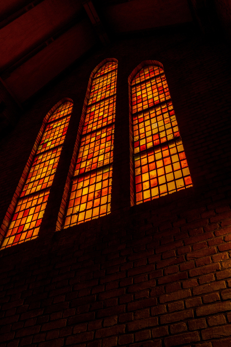 Glas in Lood Raam Heiligdom Martelaren van Gorcum 