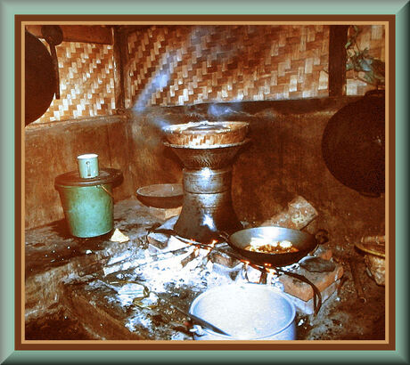 Reis door Java - keuken in dorp