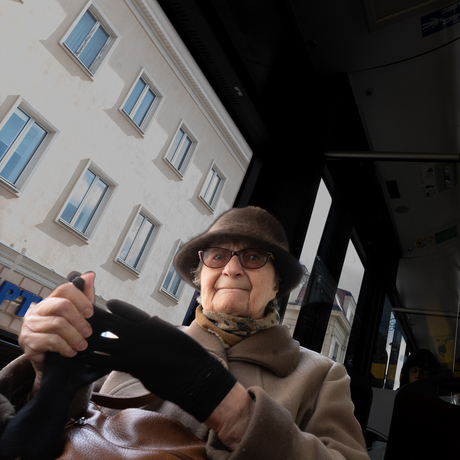 Lady in the bus