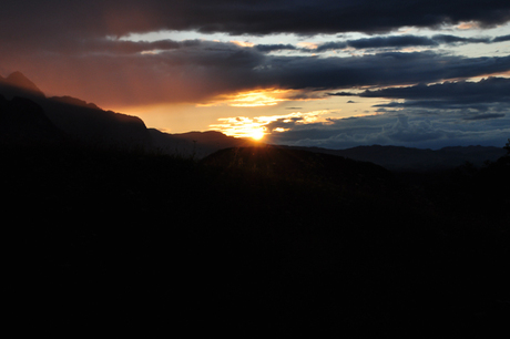 Zonsondergang in de Alpen