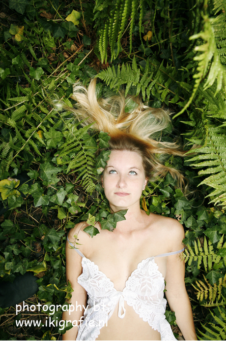 woman in leaves