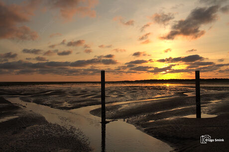 Waddenzee zonsondergang