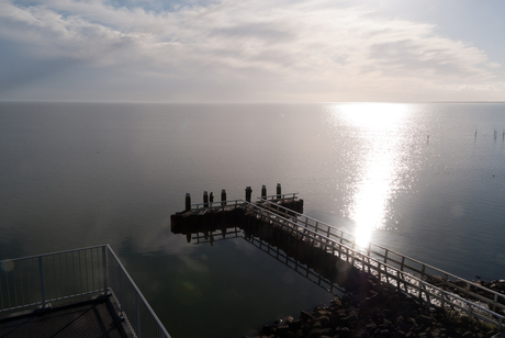 Zonsondergang op de afsluitdijk