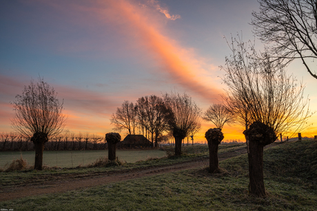 Wijk bij Duurstede vlak voor zonsopgang.