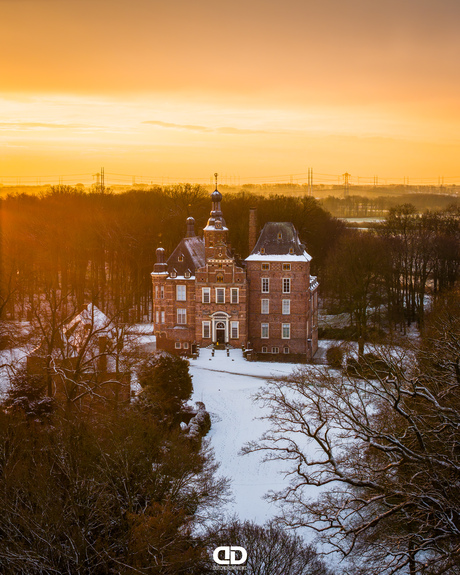 Kasteel Keppel in winterslandschap