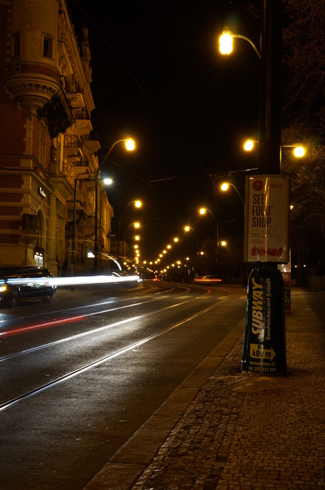 Nachtelijke straat