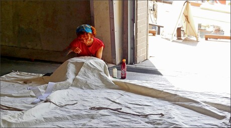 Het zeildoek herstellen