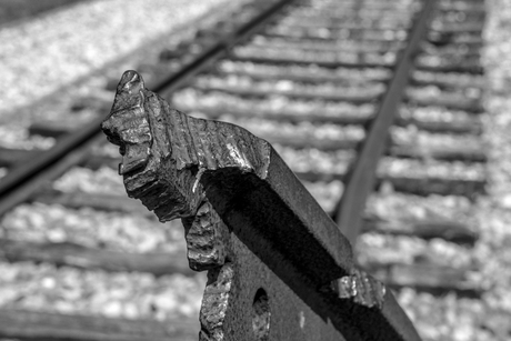 Treinrails bij Westerbork