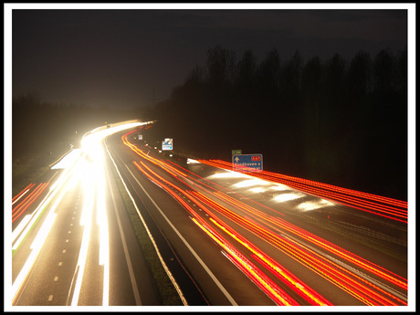 Drukke snelweg