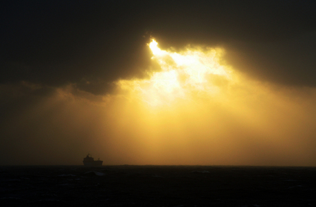 Schip op de Noordzee