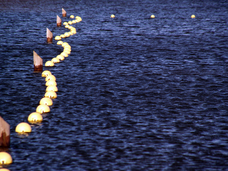 Ballen in het water