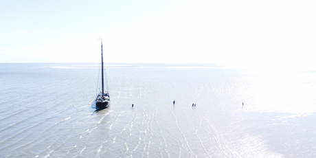 wandelen op het wad