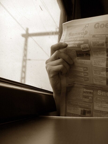Krant in trein