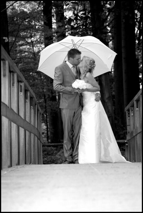 Love under an umbrella